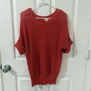 Chico's Vibrant Red Crew Neck Sweater